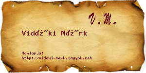 Vidéki Márk névjegykártya
